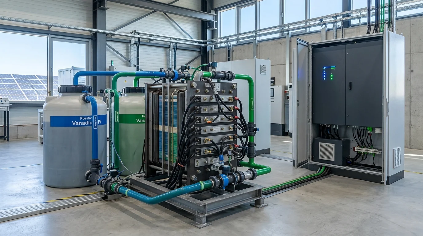 khối cell stack và tủ inverter pin lưu trữ redox flow