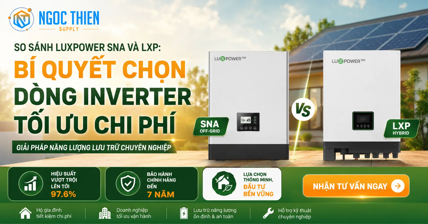 So sánh Luxpower SNA và LXP: Chọn dòng off-grid hay hybrid?