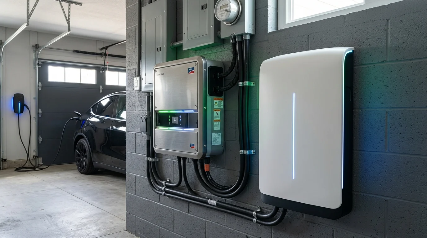 Inverter hybrid kết nối 10 tấm pin mặt trời