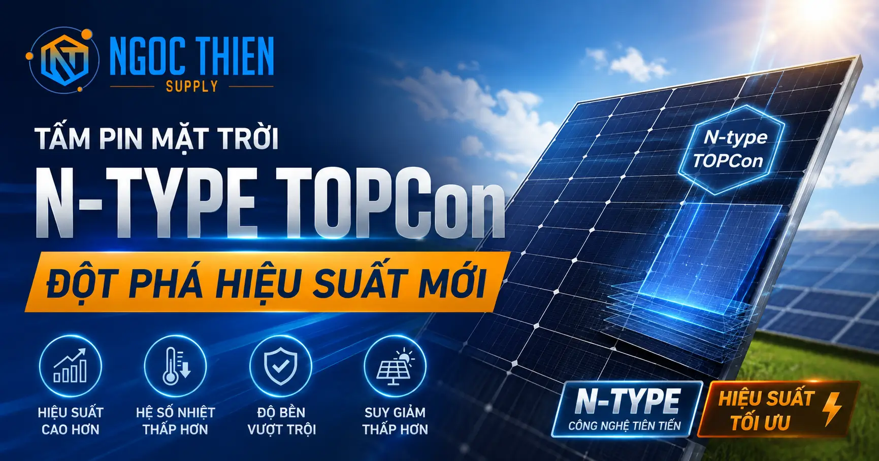Tấm pin mặt trời N-type TOPCon: Đột phá hiệu suất mới