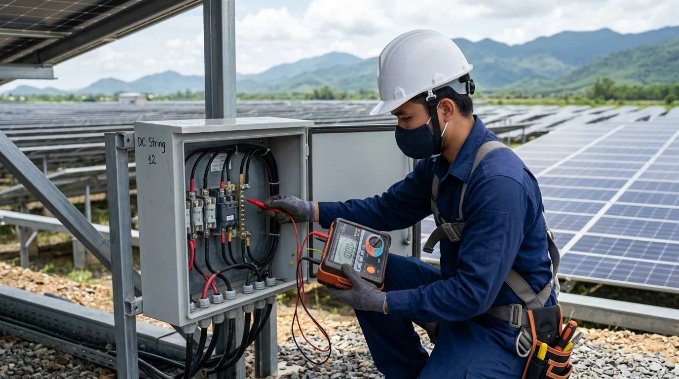 đo điện trở cách điện riso hệ solar