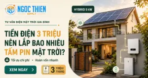 Tiền điện 3 triệu nên lắp bao nhiêu tấm pin mặt trời?