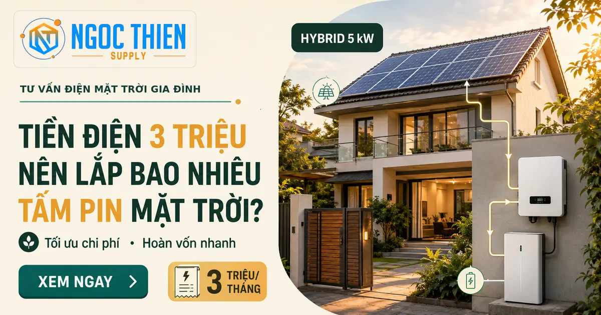 Tiền điện 3 triệu nên lắp bao nhiêu tấm pin mặt trời?