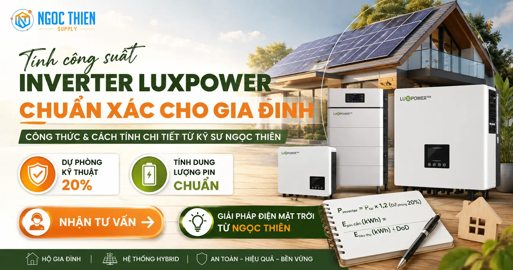 Chọn công suất inverter Luxpower: Cách tính cho gia đình