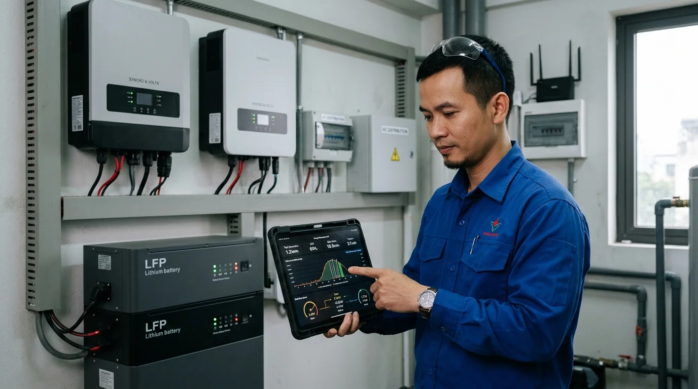 Kỹ sư tính toán dung lượng pin lưu trữ dùng được bao lâu cho khách hàng