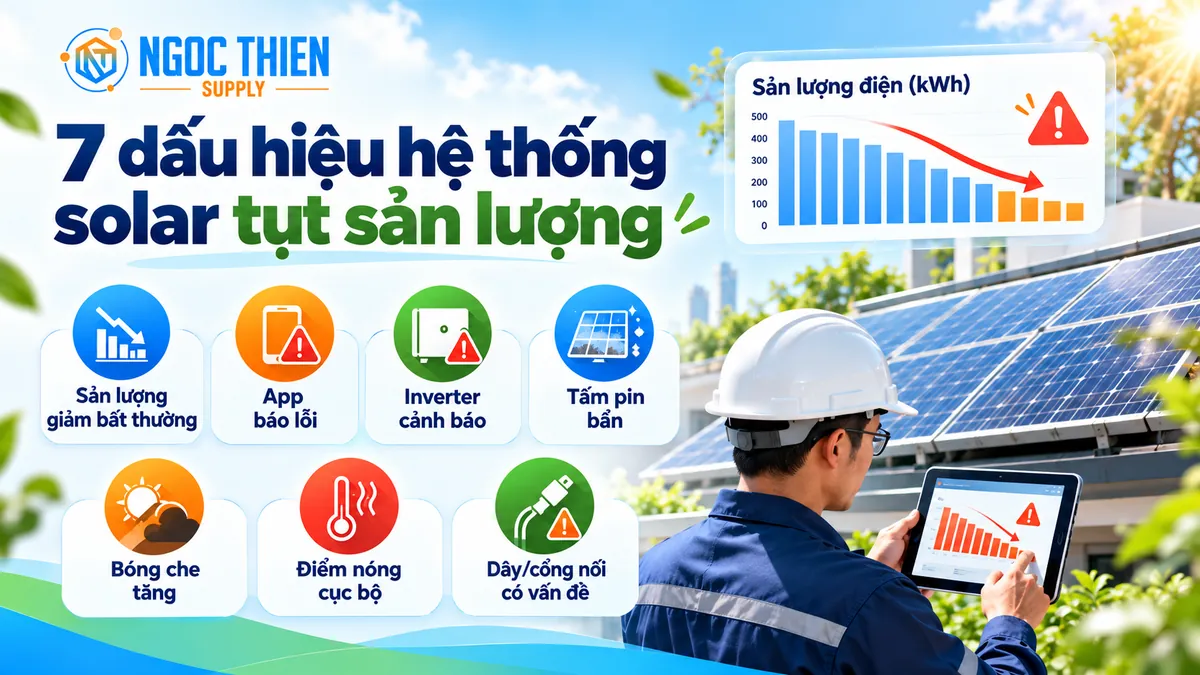 7 dấu hiệu hệ thống solar tụt sản lượng