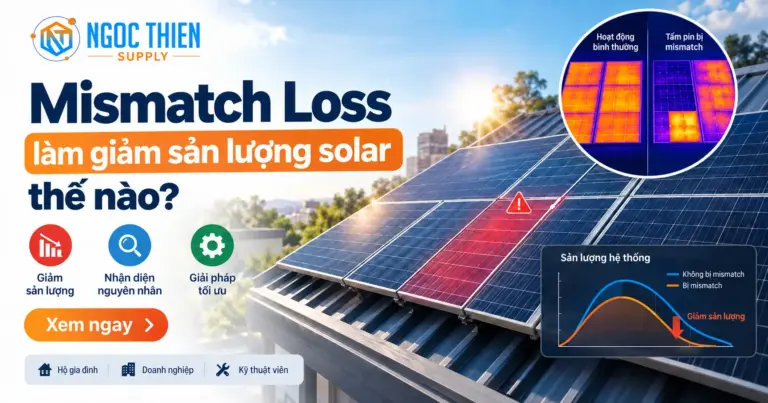 Mismatch loss làm giảm sản lượng solar.