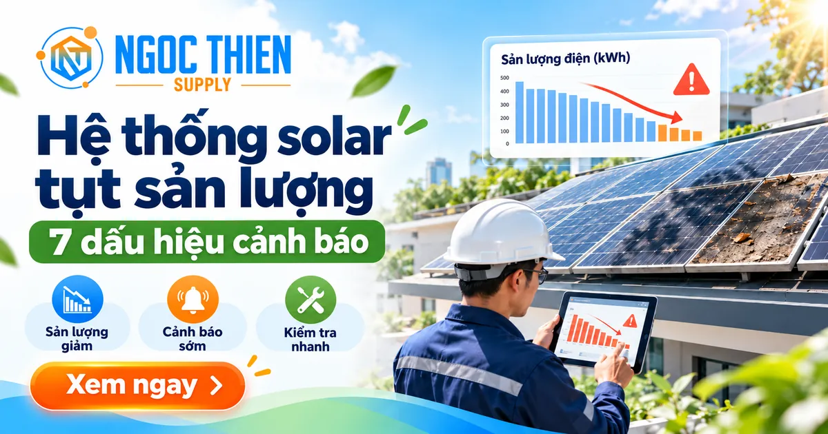 Hệ thống solar tụt sản lượng 7 dấu hiệu cảnh báo