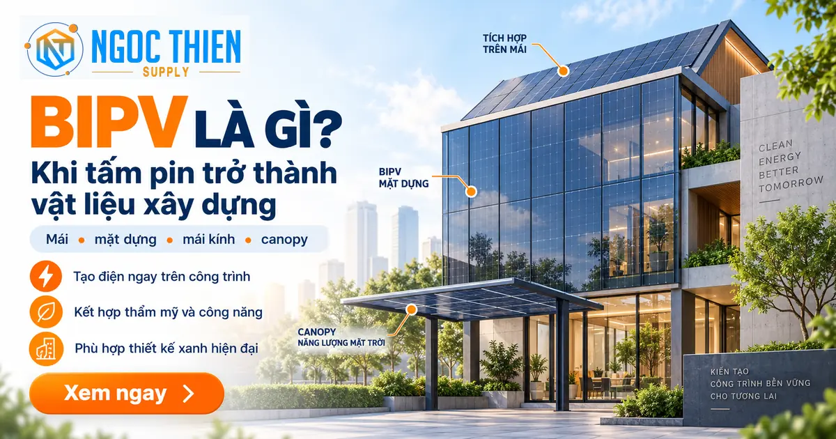 BIPV tích hợp tấm pin vào mái, mặt dựng và canopy của công trình hiện đại