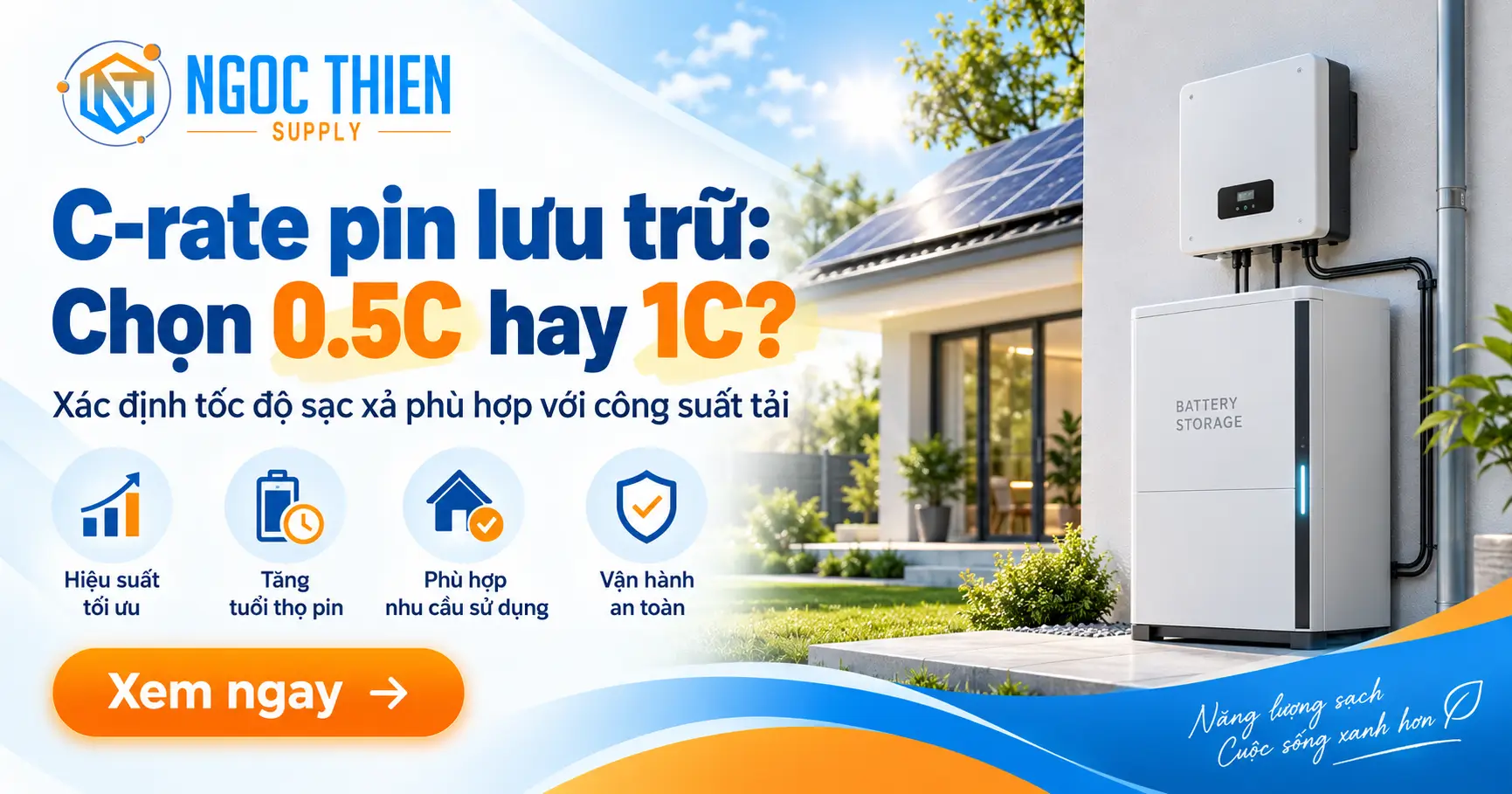 C-rate pin lưu trữ và lựa chọn 0.5C hay 1C.