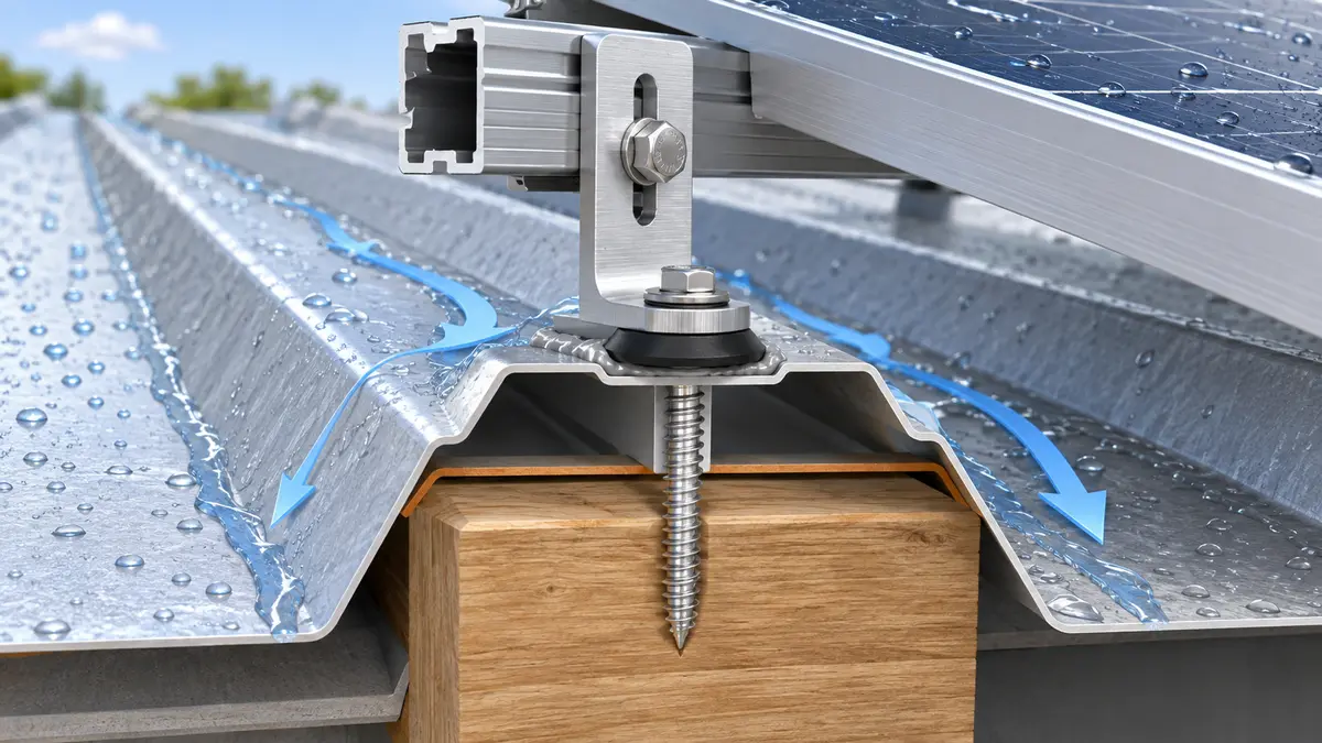 Điểm liên kết trên đỉnh sóng cần bắt đúng kết cấu, kết hợp vòng đệm kín và giữ đường nước thông thoáng.
