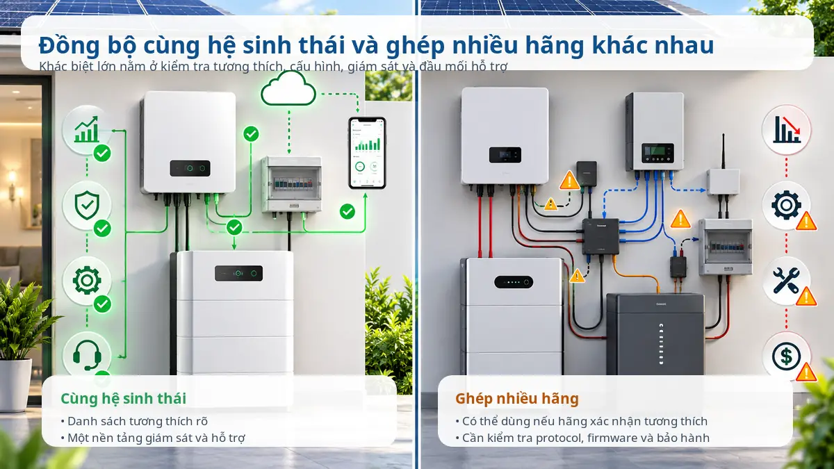 So sánh hệ lưu trữ cùng hệ sinh thái và ghép nhiều hãng