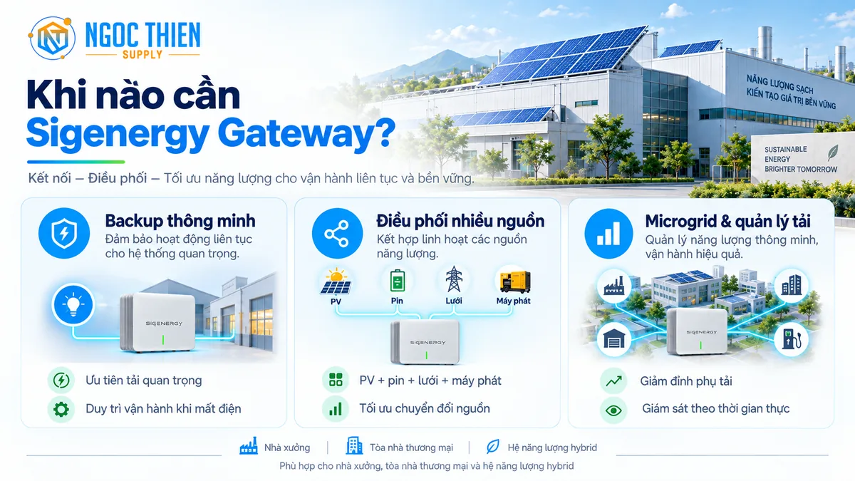 Khi nào cần Sigenergy Gateway cho nhà xưởng và hệ hybrid