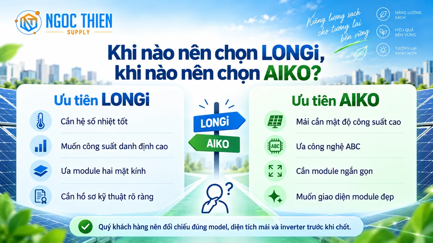 Khi nào nên chọn LONGi và khi nào nên chọn AIKO