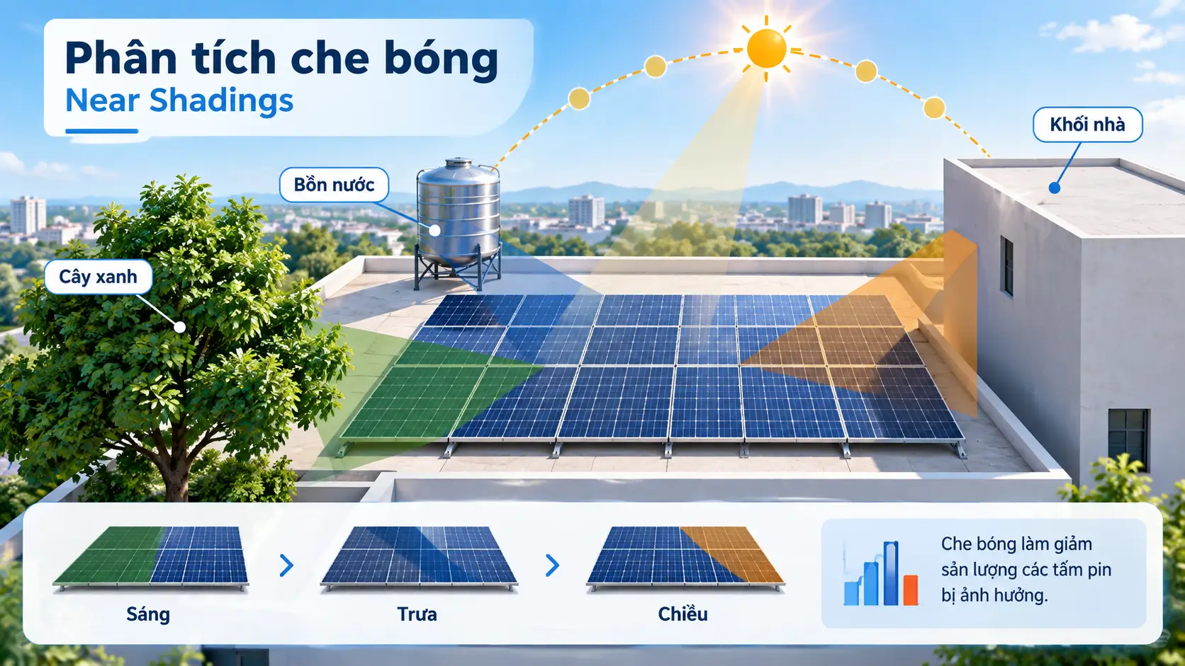 Phân tích che bóng 3D trong PVsyst