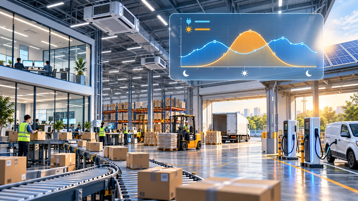 Phụ tải kho logistics và đường phát điện mặt trời