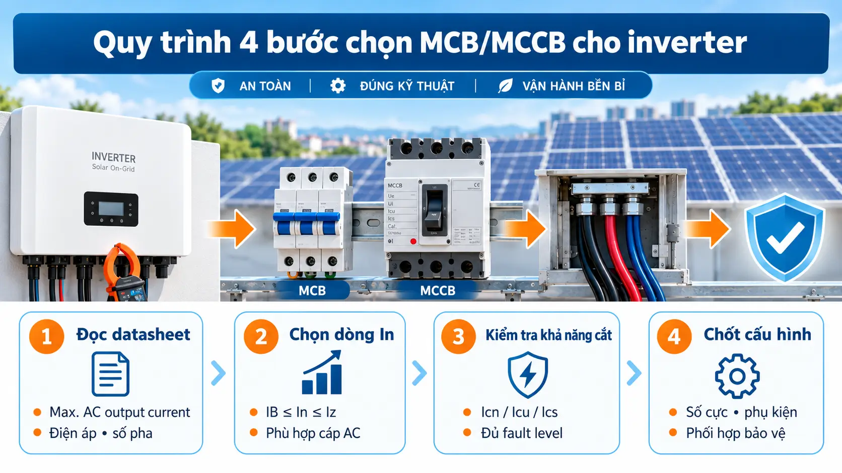 Quy trình chọn MCB MCCB cho inverter điện mặt trời