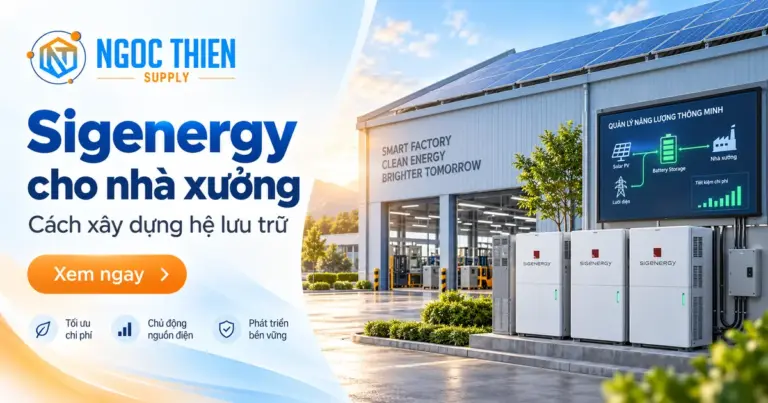Sigenergy cho nhà xưởng với hệ lưu trữ điện thông minh cho doanh nghiệp và công nghiệp.