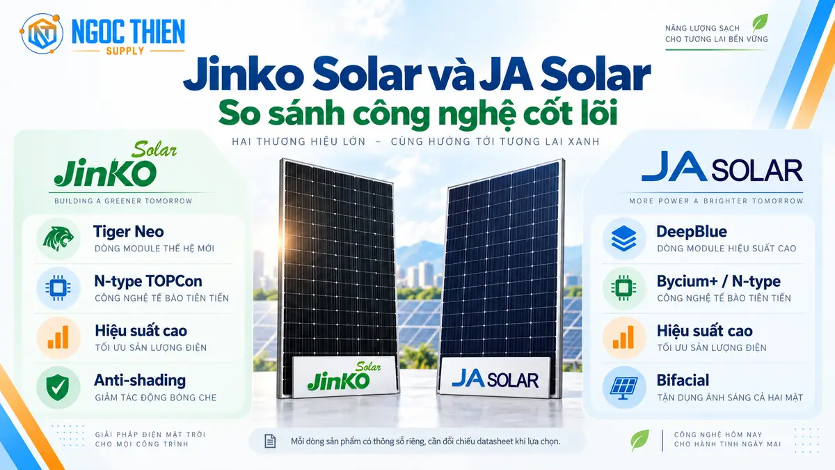 So sánh công nghệ cốt lõi Jinko Solar và JA Solar