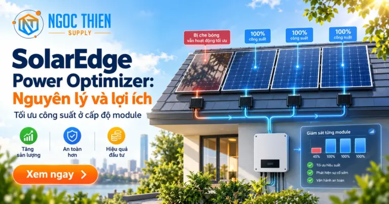 Ảnh đại diện SolarEdge Power Optimizer trên mái nhà với tối ưu ở cấp độ module