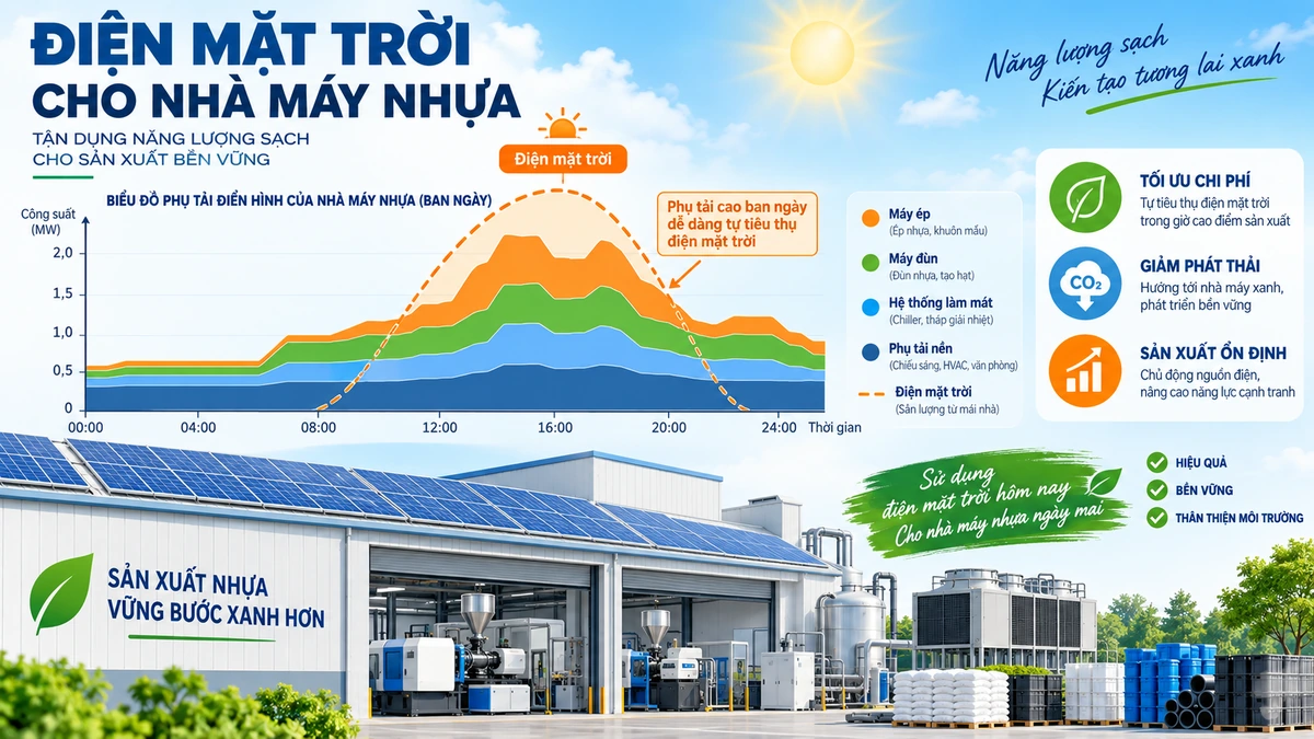 Nhà máy nhựa vận hành bằng năng lượng mặt trời