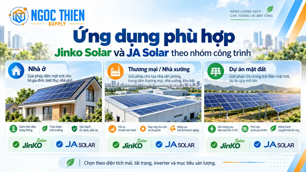 Ứng dụng phù hợp của Jinko Solar và JA Solar