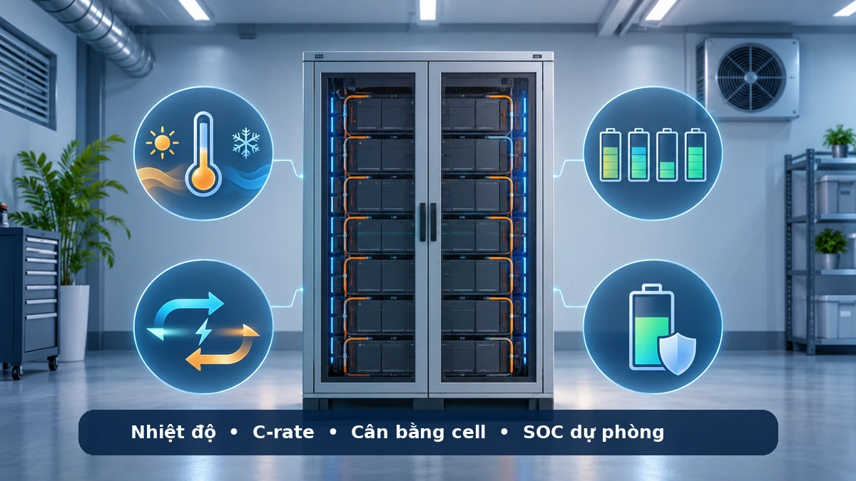 Các yếu tố ảnh hưởng tuổi thọ pin lưu trữ ngoài DoD